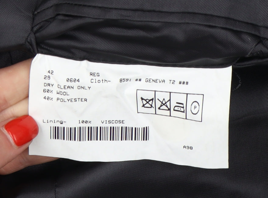 Magee Men's Grey Striped Wool Blazer Size 42R