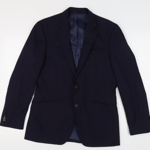 T.M. Lewin Men's Blue Wool Blazer Size 39 Regular
