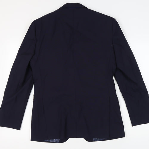 T.M. Lewin Men's Blue Wool Blazer Size 39 Regular