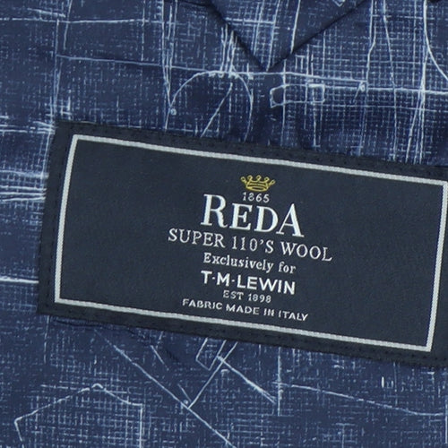 T.M. Lewin Men's Blue Wool Blazer Size 39 Regular