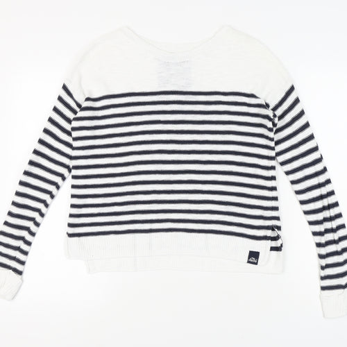 Luperdry Women's Striped Pullover Jumper S White