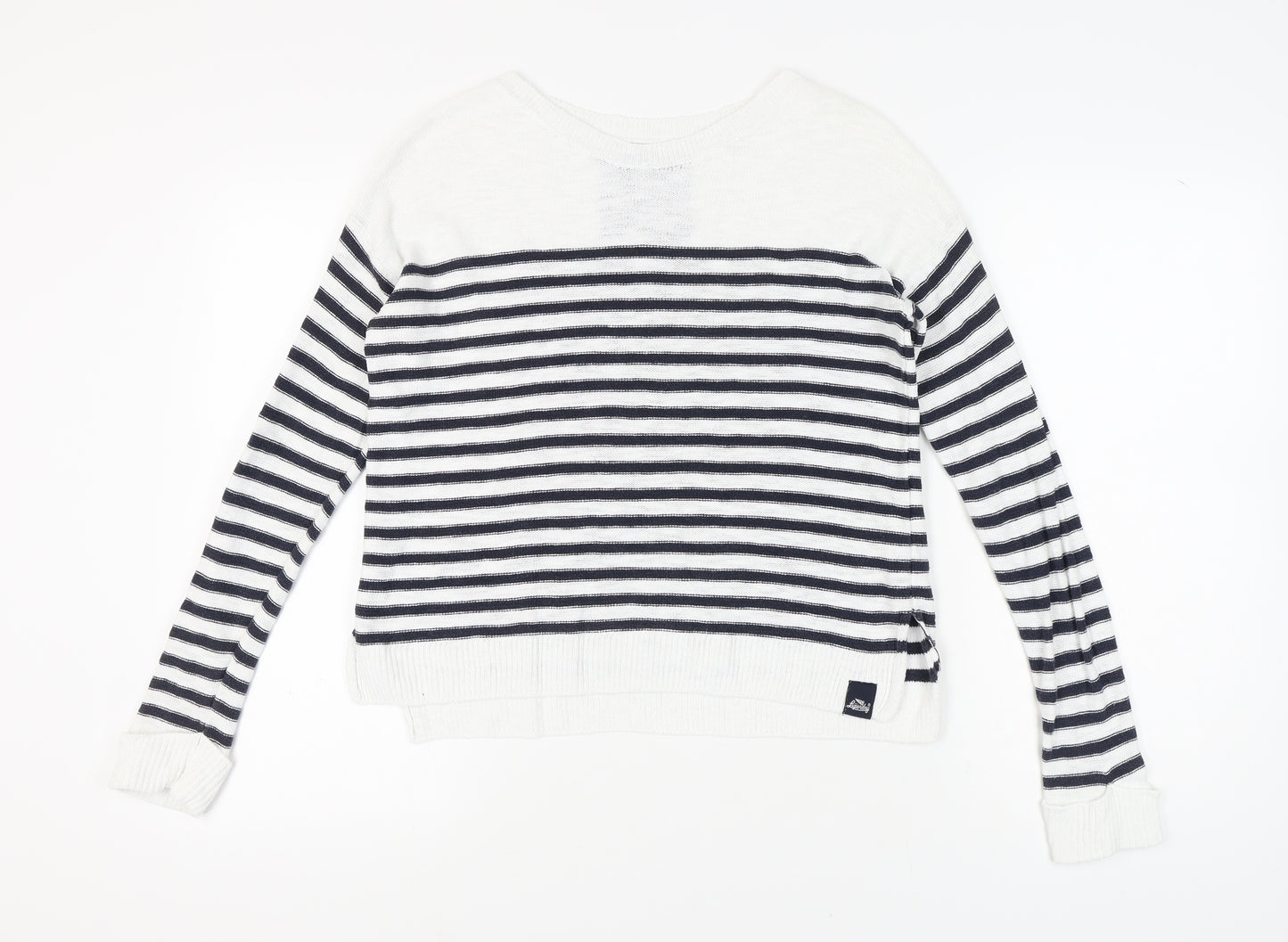 Luperdry Women's Striped Pullover Jumper S White