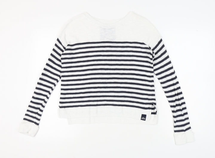 Luperdry Women's Striped Pullover Jumper S White