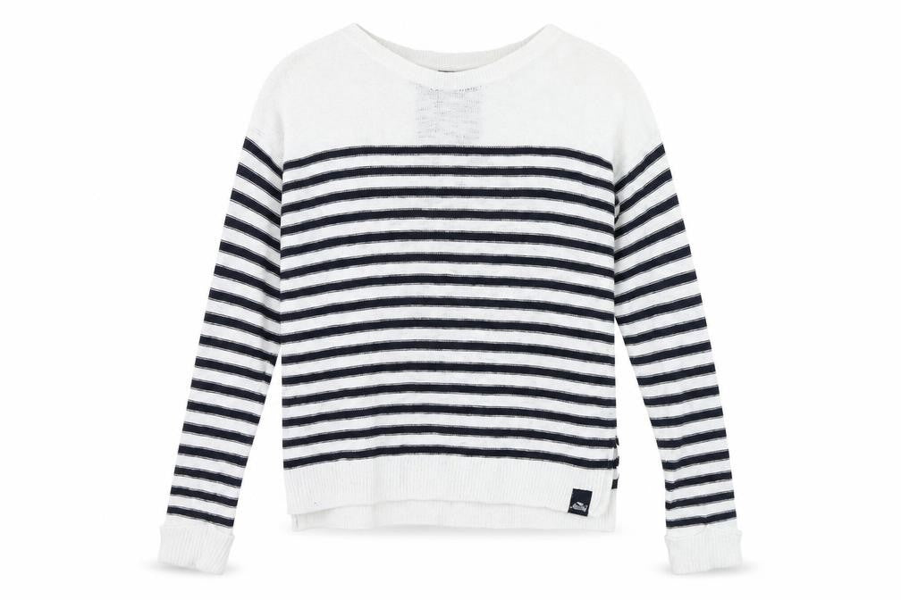 Superdry Women's Striped Pullover Jumper S White