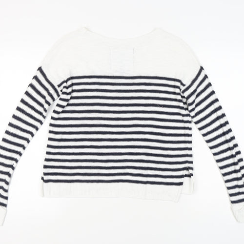 Luperdry Women's Striped Pullover Jumper S White