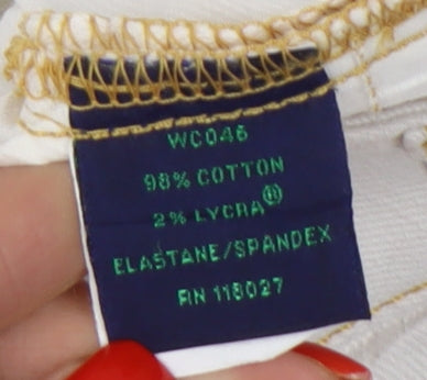 Boden Women's White Cropped Jeans, Size 12, Stretchy