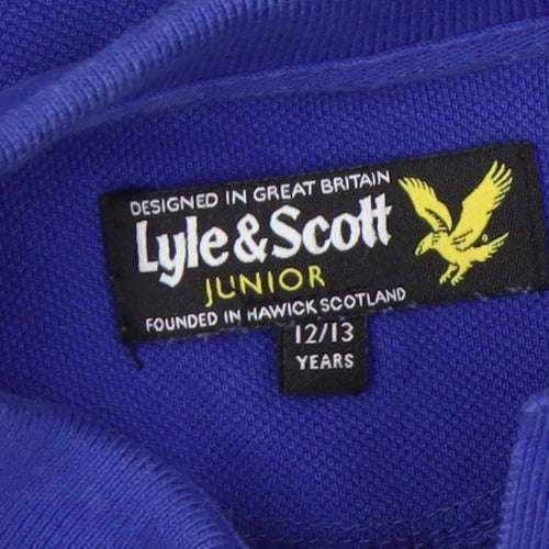 Lyle & Scott Boys Blue Polo Shirt, Size 12-13 Years, Logo Accent