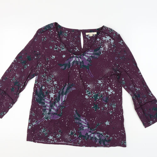White Stuff Women's Purple Blouse - Size 10, Viscose