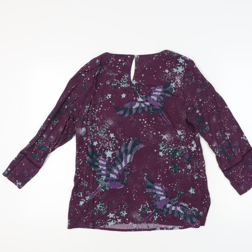 White Stuff Women's Purple Blouse - Size 10, Viscose