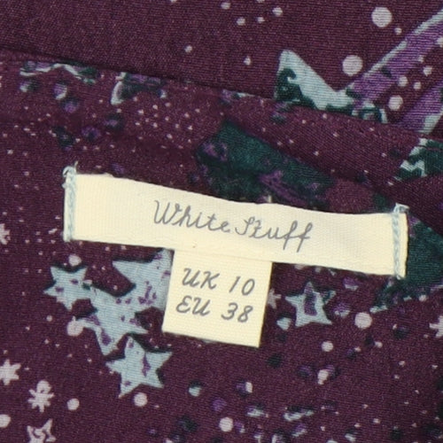 White Stuff Women's Purple Blouse - Size 10, Viscose
