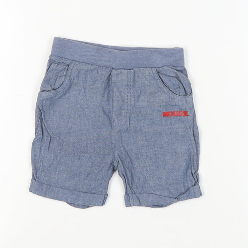 McKenzie Blue Cotton Shorts - Unisex 24-36 Months