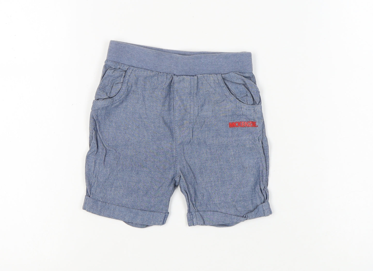 McKenzie Blue Cotton Shorts - Unisex 24-36 Months