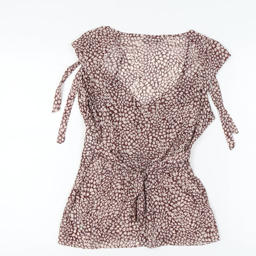 Jasper Conran Women's Brown V-Neck Blouse Size 12