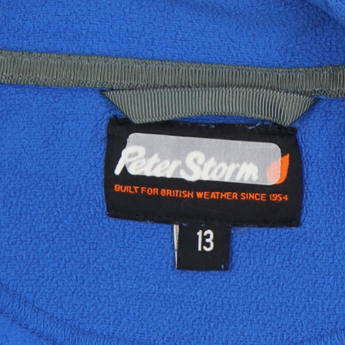 Peter Storm Girls Blue 1/4 Zip Fleece Sweatshirt 13 Years
