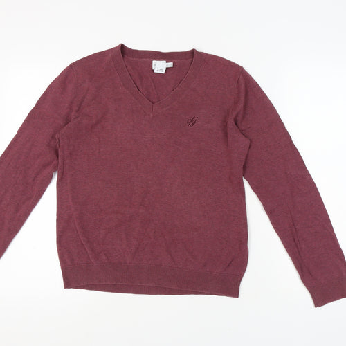 Calvin Klein Jeans Women's Purple V-Neck Pullover L