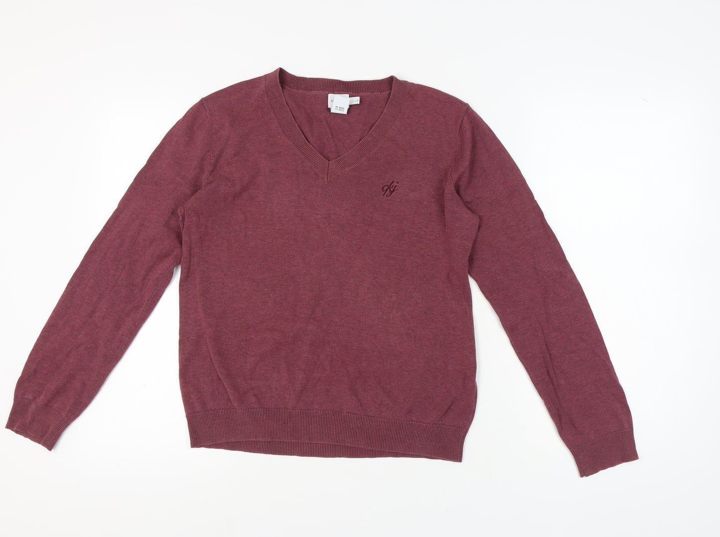 Calvin Klein Jeans Women's Purple V-Neck Pullover L