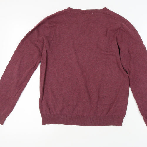 Calvin Klein Jeans Women's Purple V-Neck Pullover L