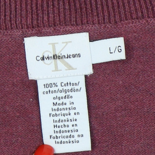 Calvin Klein Jeans Women's Purple V-Neck Pullover L