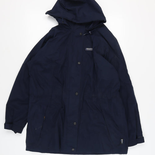 Regatta Women's Blue Parka, Size 14, Hooded Waterproof