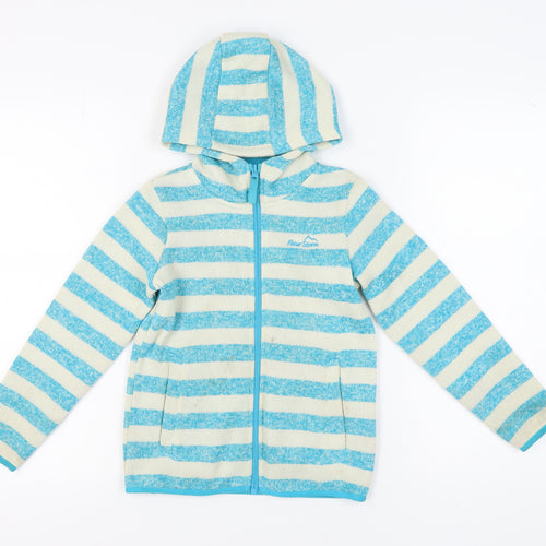 Peter Storm Girls Blue Striped Hoodie 7-8 Years
