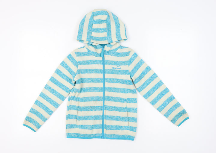 Peter Storm Girls Blue Striped Hoodie 7-8 Years