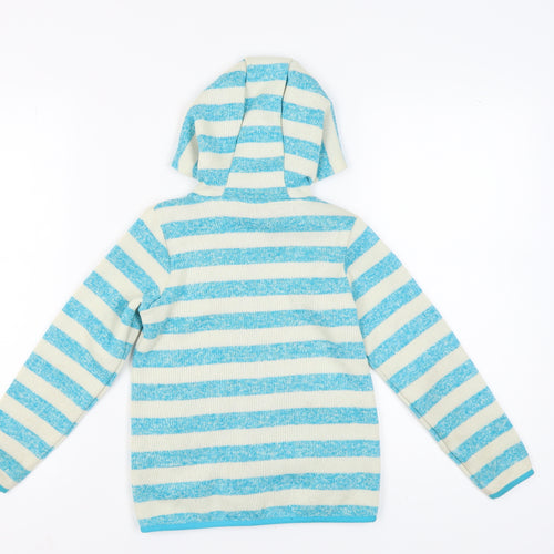 Peter Storm Girls Blue Striped Hoodie 7-8 Years