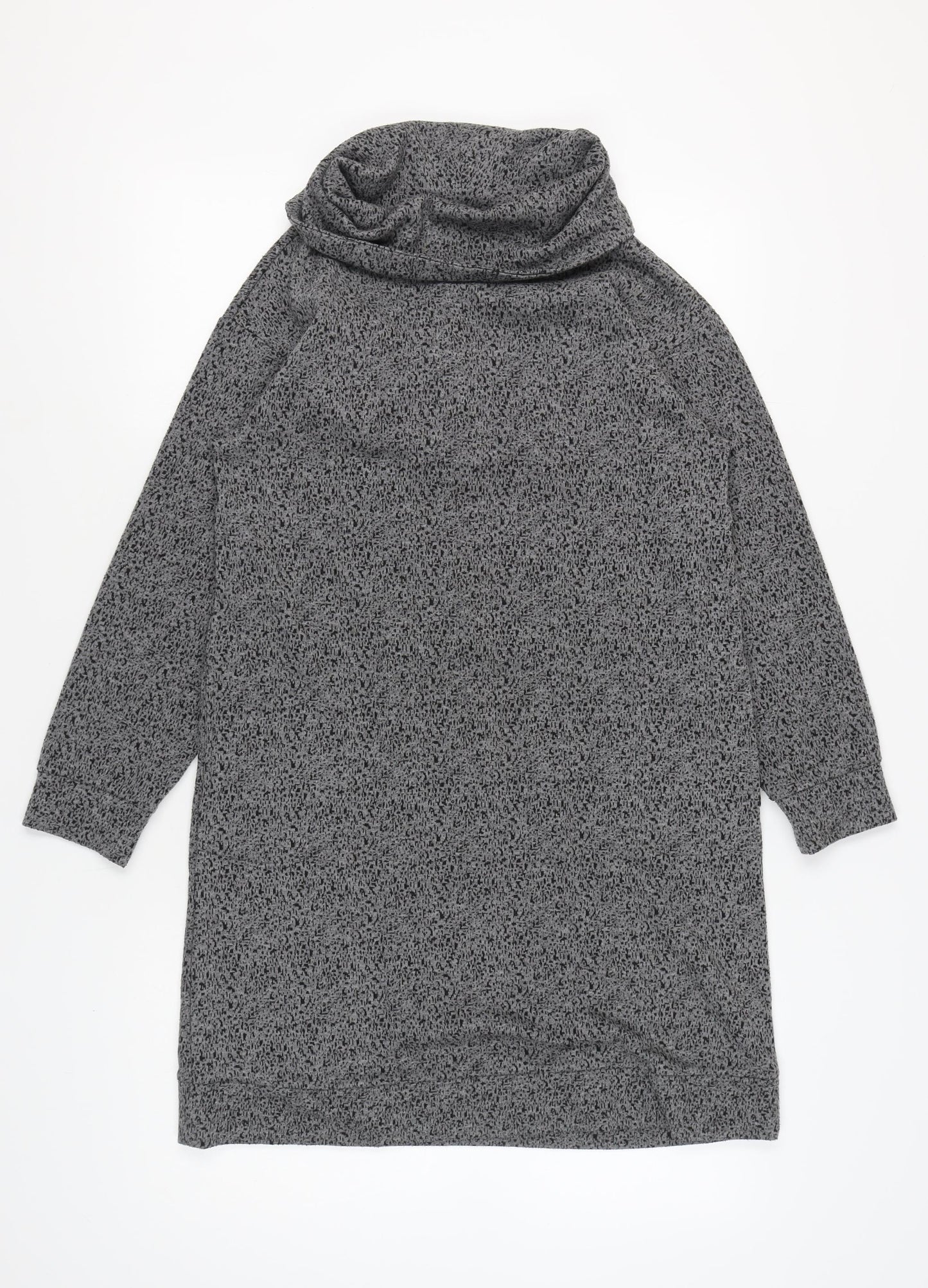 White Stuff Women Grey Long Sleeve Knit Cowl Neck Dress