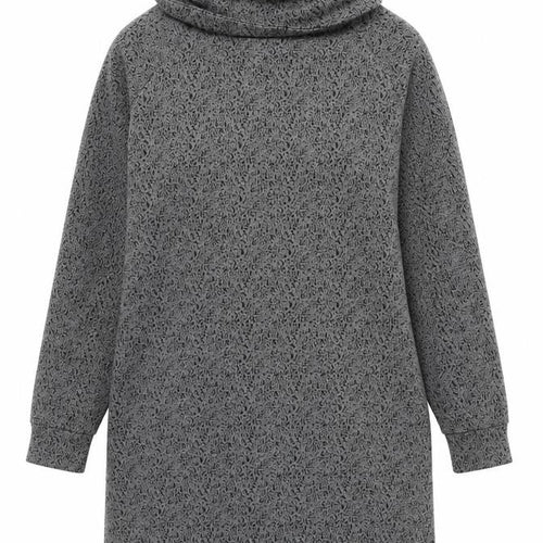 White Stuff Women Grey Long Sleeve Knit Cowl Neck Dress