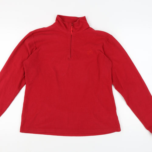 Mountain Essentials Women's Red 1/2 Zip Fleece 14