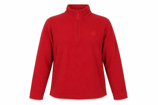 Front view of Mountain Essentials Women's Red 1/2 Zip Fleece 14