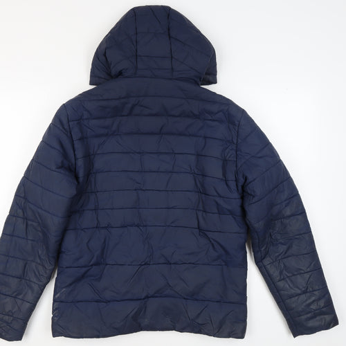 Jack & Jones Men's Blue Hooded Puffer Jacket M