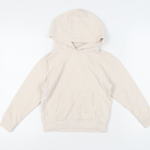 Reiss Girls Beige Hoodie, 6-7 Years, Cotton Pullover
