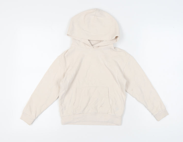 Reiss Girls Beige Hoodie, 6-7 Years, Cotton Pullover