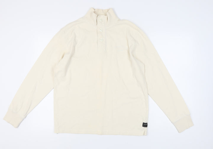 Sonneti Men's Beige Henley Long Sleeve Sweatshirt - Size L