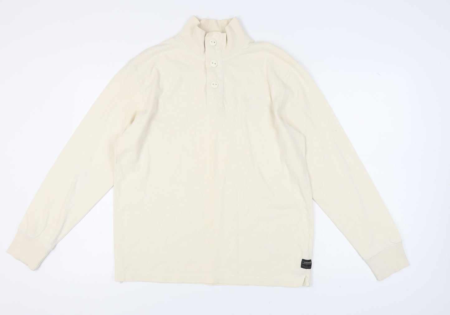 Sonneti Men's Beige Henley Long Sleeve Sweatshirt - Size L