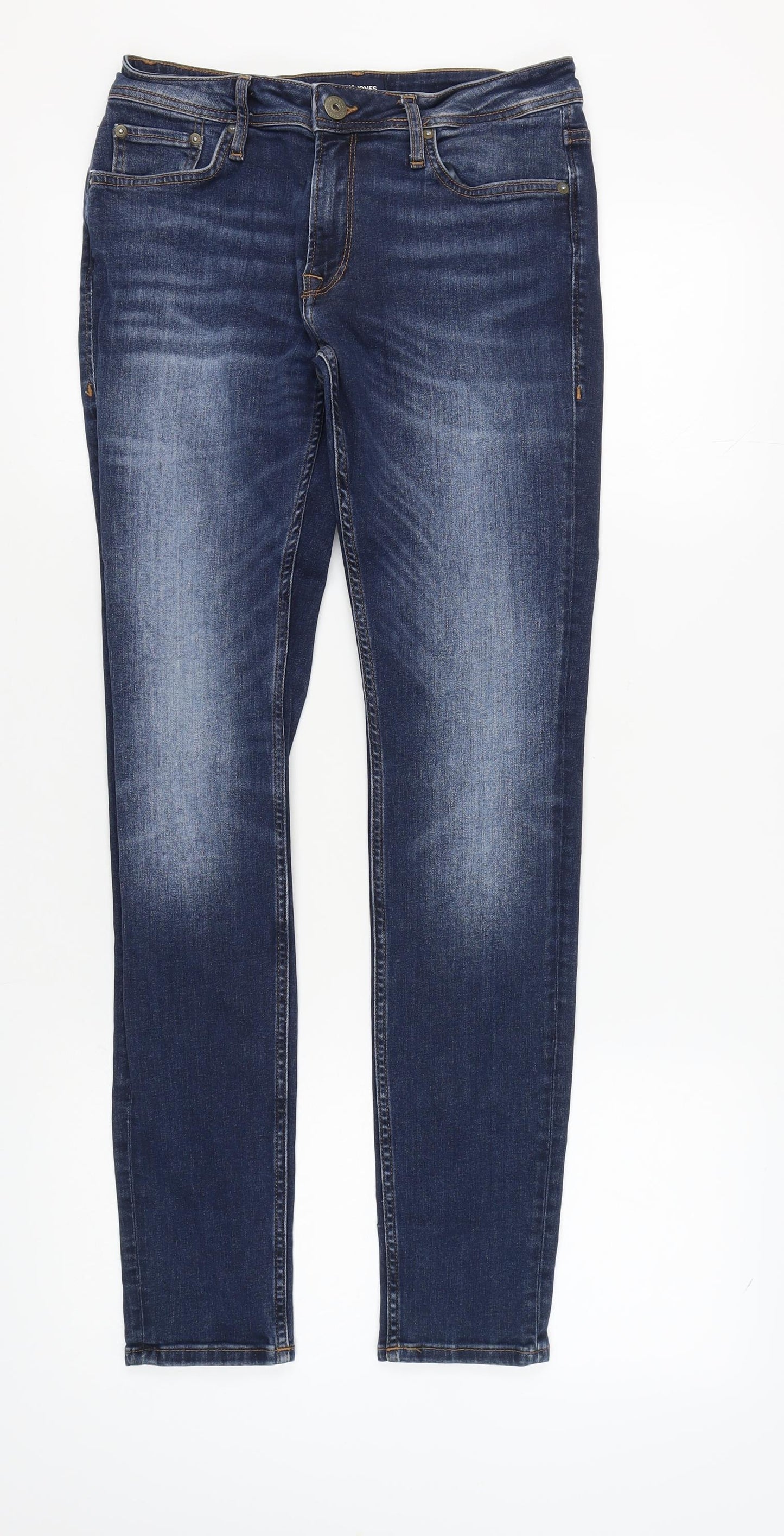Jack & Jones Men's Blue Straight Jeans, 31 Waist, 32 Leg