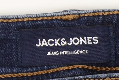 Jack & Jones Men's Blue Straight Jeans, 31 Waist, 32 Leg