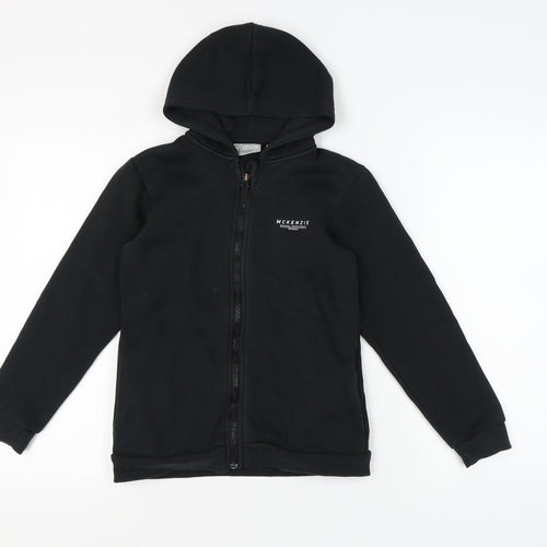 McKenzie Boys Black Full Zip Hoodie 12-13 Years, Hooded, Logo