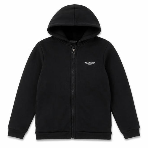 McKenzie Boys Black Full Zip Hoodie 12-13 Years, Hooded, Logo