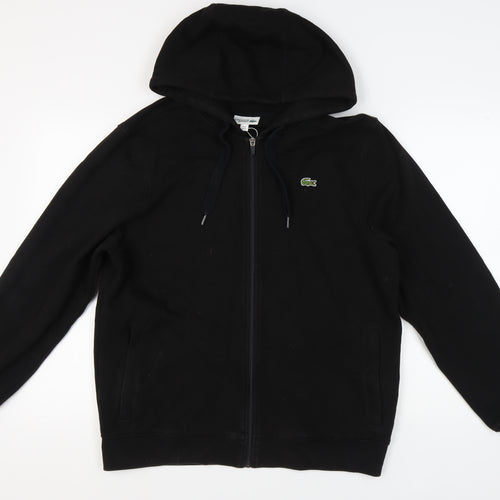 Lacoste Men's Black Full Zip Hoodie XL with Logo