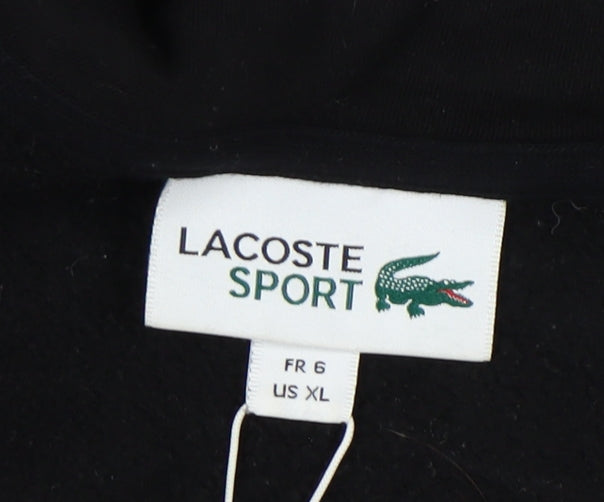 Lacoste Men's Black Full Zip Hoodie XL with Logo