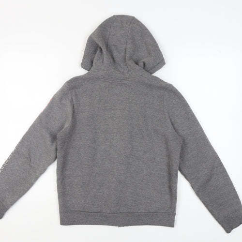 Tokyo Laundry Women's Grey Full Zip Hoodie, S, Logo Accent