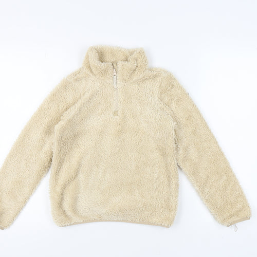 Mountain Warehouse Girls Beige Fleece 1/2 Zip Sweatshirt 9-10 Yrs