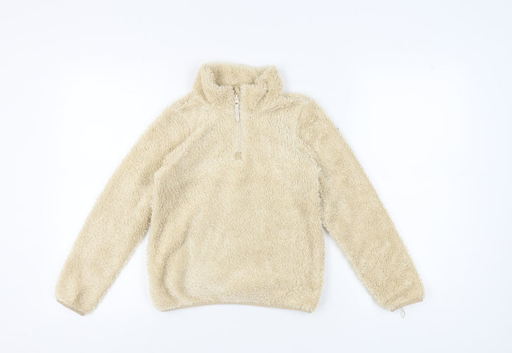 Mountain Warehouse Girls Beige Fleece 1/2 Zip Sweatshirt 9-10 Yrs