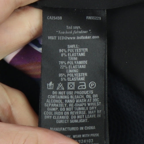 Ted Baker Women's Geometric Multicoloured Dress Size 6