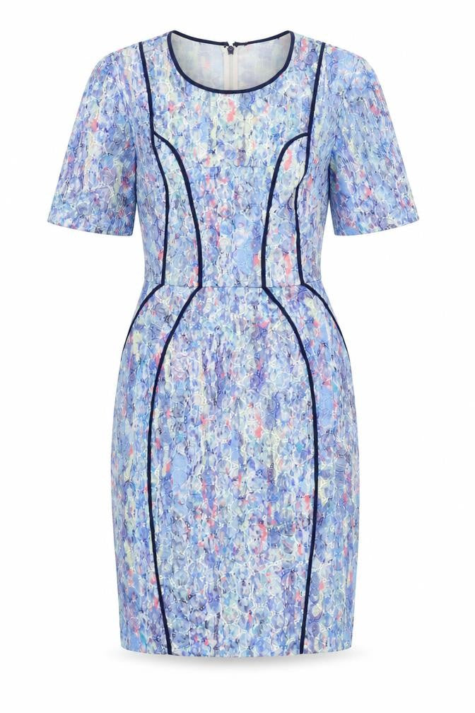 Front view of Whistles Women's Blue Knee-Length Dress, size 12