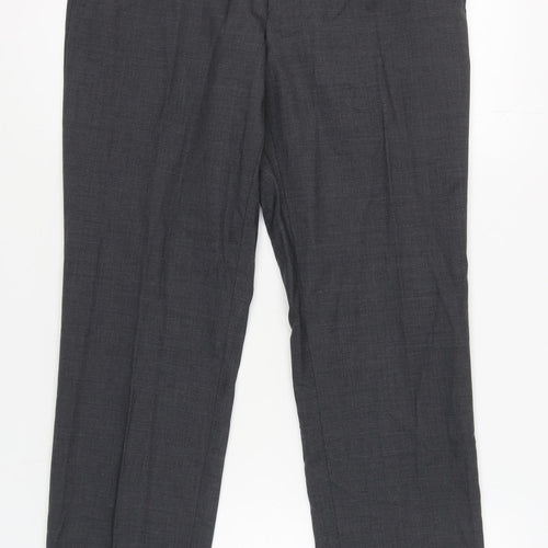 T.M. Lewin Grey Dress Pants, Size 34, Men's Formal Trousers