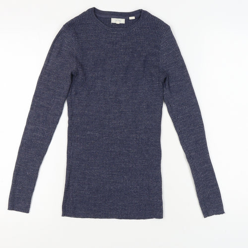 Fat Face Women's Blue Crew Neck Pullover Jumper Size 8