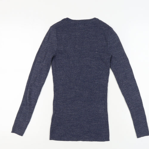 Fat Face Women's Blue Crew Neck Pullover Jumper Size 8