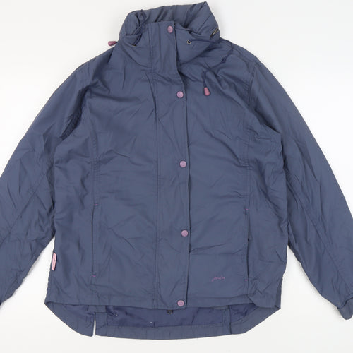 Joules Women's Blue Mid-Length Parka Jacket, Size 10